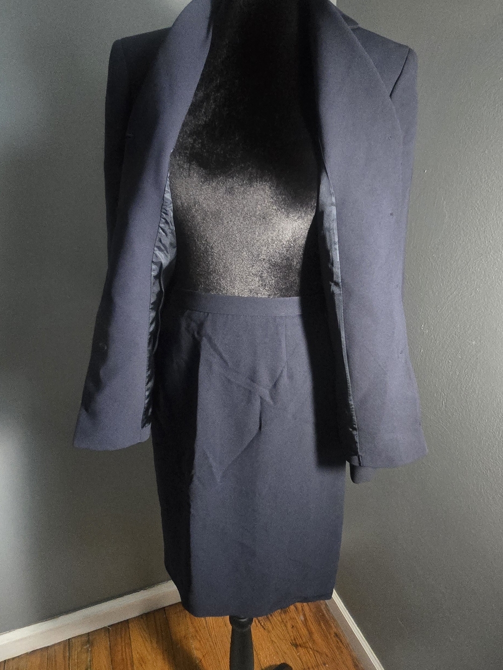 Casual Corner Navy Blazer and Skirt Set